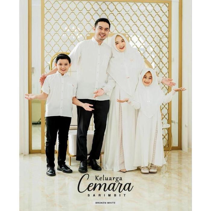 Gamis Muslim Dan Kemeja Koko Keluarga Cemara Serimbit / Gamis Muslim Serimbit Terbaru 2024