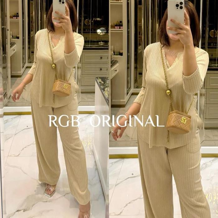 Terkini Oneset Dubai Bintang Rgb Orinal Setelan Wanita Panjang