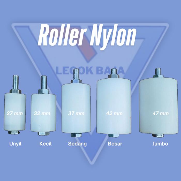 Roller Roda Nylon Pintu Pagar Roller Laher Berbagai Ukuran Ready Stock
