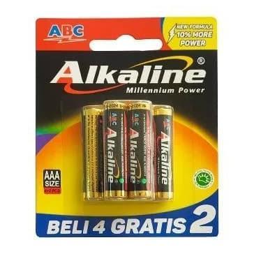 batre ABC Alkaline Original AAA / A3 isi 6 pcs / AAA battery batre remot batre jam dinding DLL