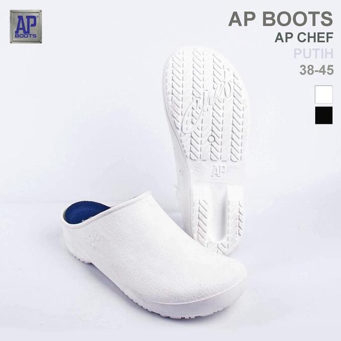 AP Boots AP Chef Putih - Sepatu Slip On Dapur Flat Shoes