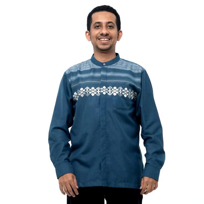 Kemeja pria koko lengan panjang habib jafar Baju Muslim Dewasa Motif