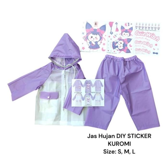 Jas hujan anak setelan celana diy import s.m.l