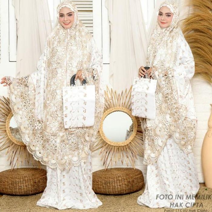 Mukena Sutra Dewasa Sutra Paris Renda Bordir Jumbo Mukena Terlaris Adem Nyaman Mewah Zadda Series