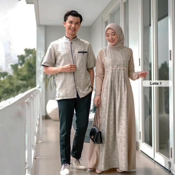 READY!! AZKANA BATIK - Couple Gamis Syari Ameena Gamis Lebaran 2025 Syari Modern Dress Couple Lebara
