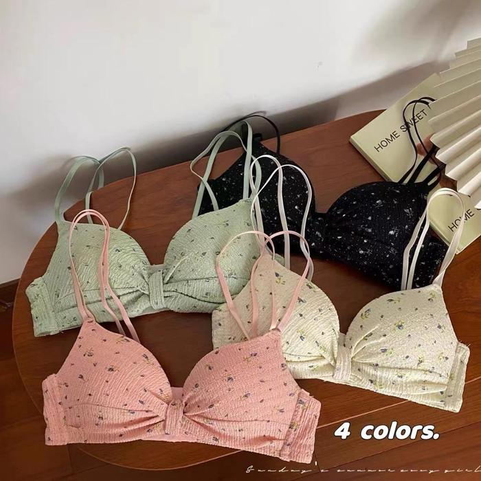 BH Seamless deep v cross women bra wanita bunga