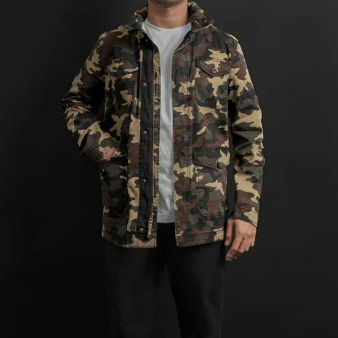 Jaket Parka Pria George (US Brand) Hidden Hood Military Jacket