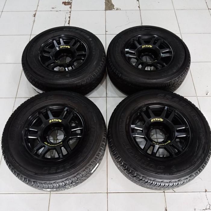 VELG MOBIL BEKAS R16 BAUT 6 HSR SWAMPERS R16X8 H6X139 ET0 + BAN 245 70 R16 BISA BUAT HILUX .PAJERO .