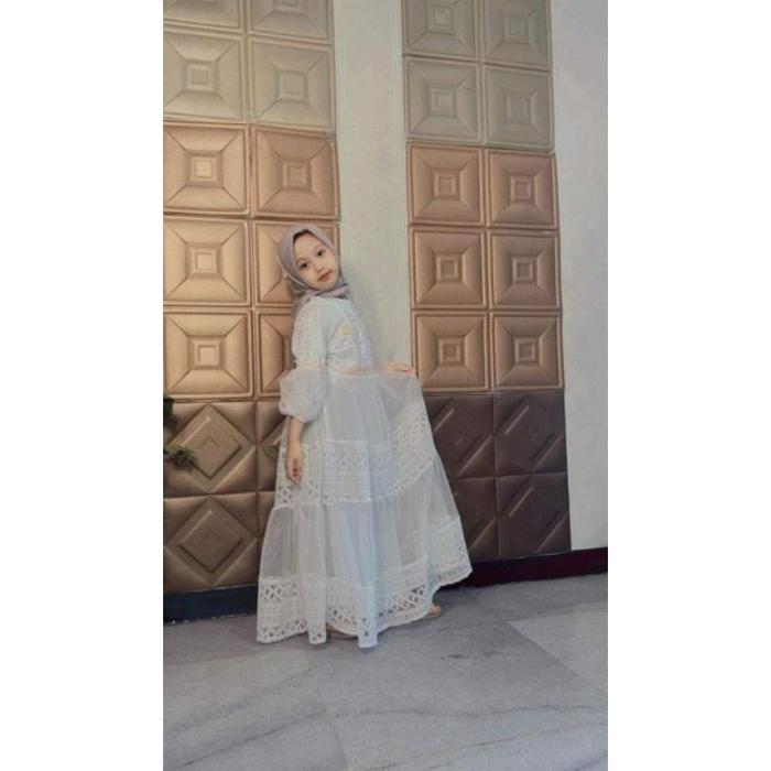 tjm Gamis Brukat Ohc Shanum untuk anak perempuan umur 3-15 tahun