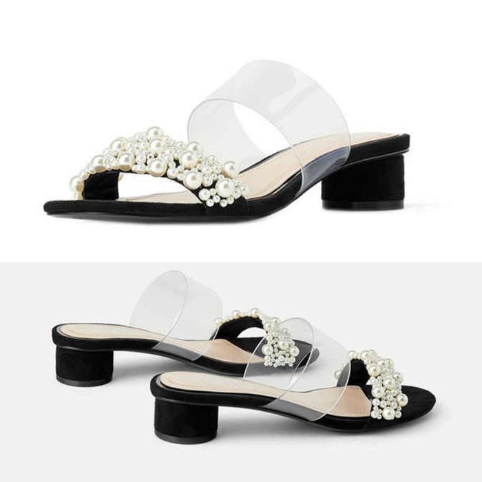 Sandal ZARA vinyl pearl heels shoes