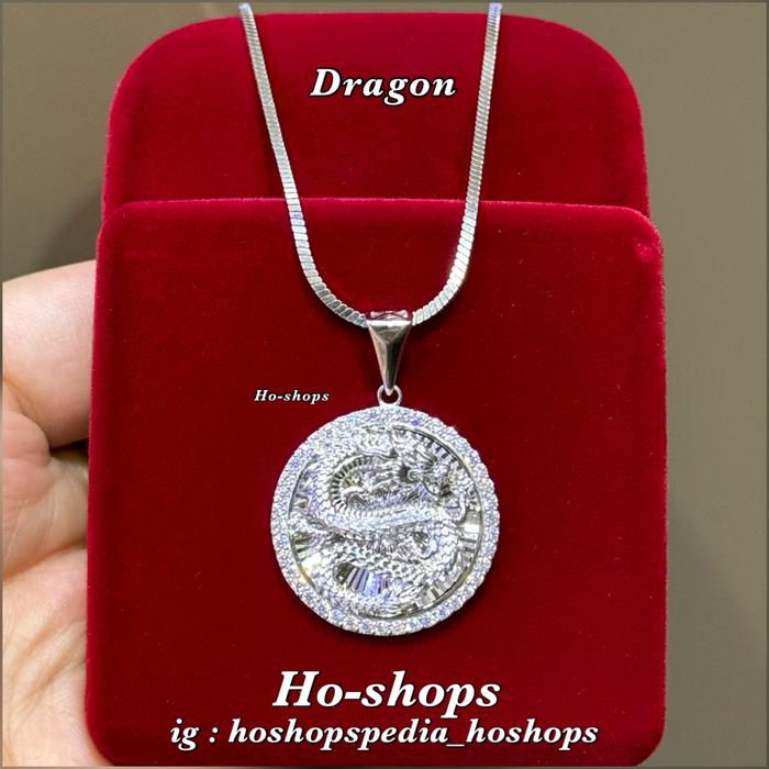 Liontin Dragon / Naga Mas Putih Kadar 750 Asli Emas