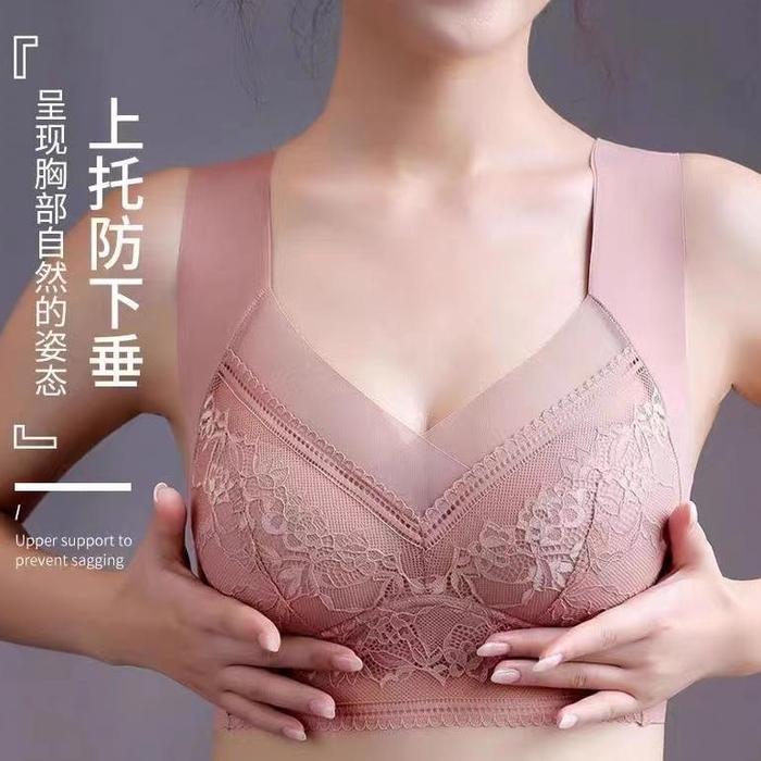 SHEBRAS | Seamless Sport Push Up Bra Jumbo Rompi Renda Bunga Big Size Tanpa Kawat Glabs Cangkir Penu