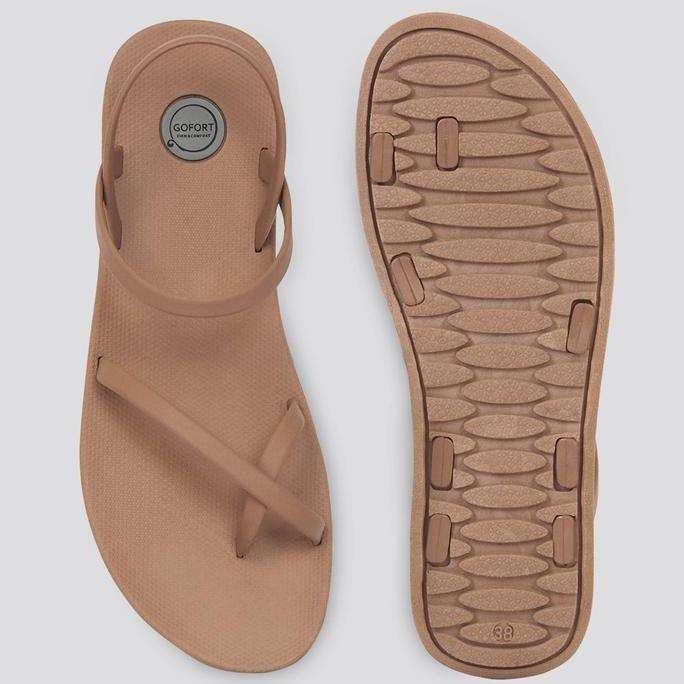 Gofort Sandal Gunung Jepit Wanita Lela Caramel Cewek Sendal Japit Pantai Tali Belakang Sandl Karet K