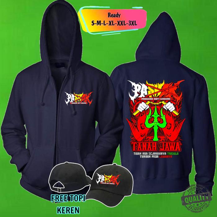 HOODIE ZIPPER PASHAK PASUKAN ANTI GASHAK TANAH JAWA DESIGN KECE PREMIUM  BONUS TOPI BAHAN KATUN FLEE