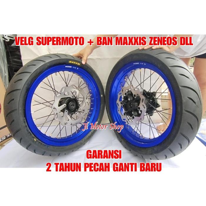 SEPAKET BAN VELG SUPERMOTO TROMOL ORIGINAL DAN EXPEDITION YAMAHA WR 155 WR155 PAKET VELG SUPER MOTO
