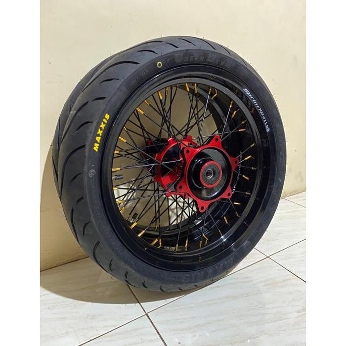 wheelset supermoto crf klx wr155 plus ban tinggal pasang