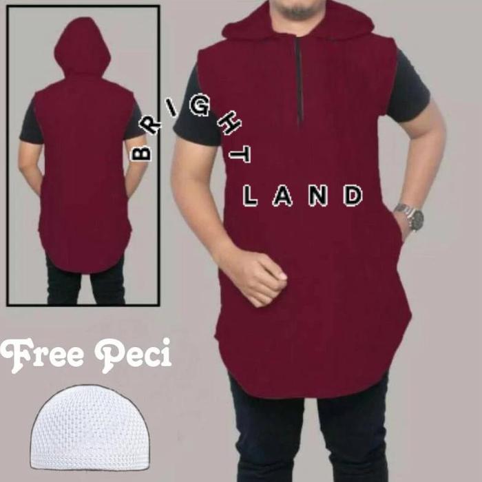 Jaket Sweater Hoodie Rompi Sholat Pria Polos / Rompi Shalat / Baju Muslim / Koko Muslim