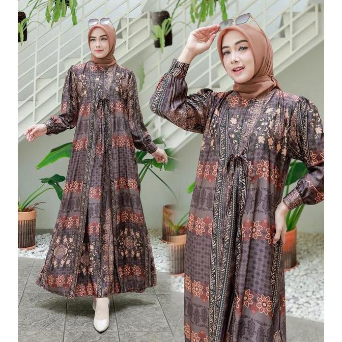 Warna Warni Brand SARIMBIT BAJU KELUARGA ZAHARA MAXI FULL MOTIF FASHION MUSLIMAH MUSLIM BAJU GAMIS T
