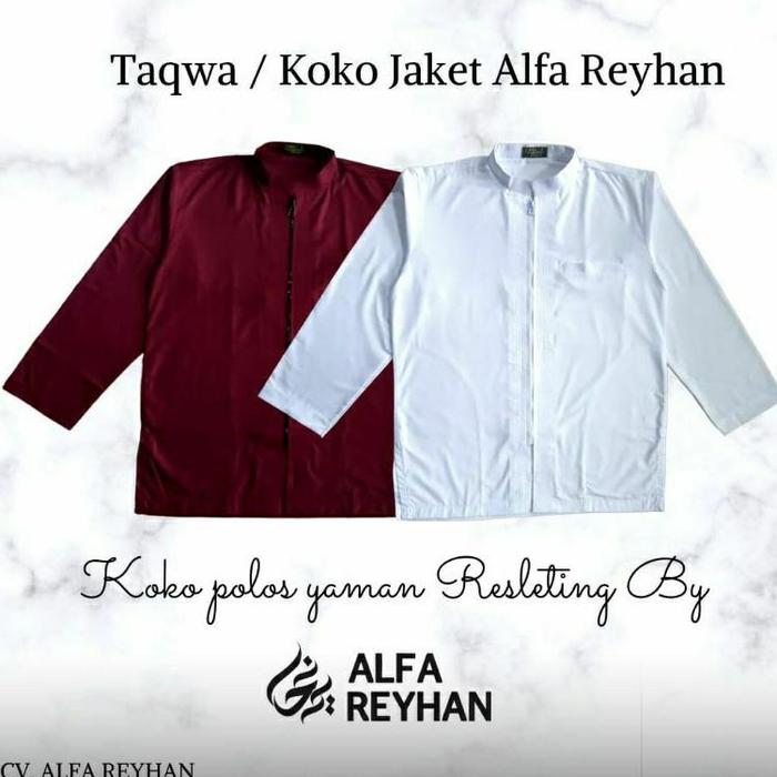 Baju Koko Taqwa Jaket Resleting Polos Alfa Reyhan | Takwa Jaket Zipper Alfa Reyhan