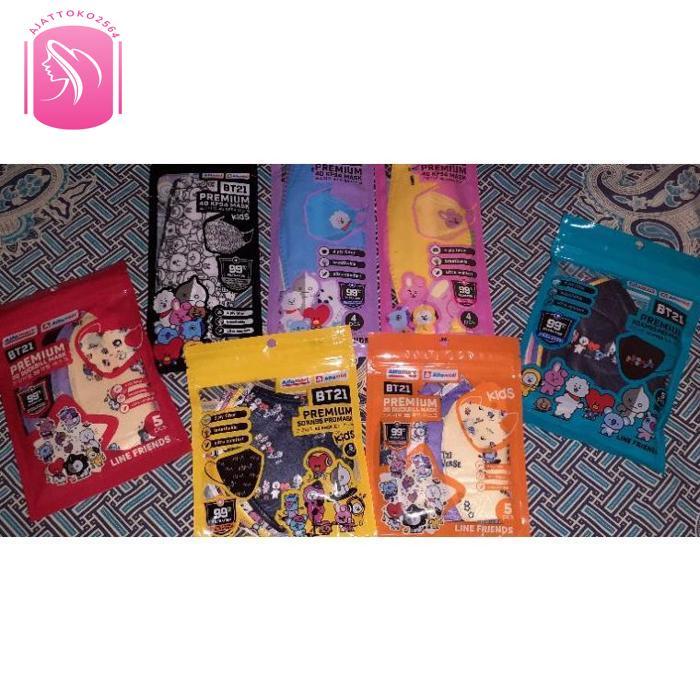 Masker Alfamart BT21 (KF94) isi 8 Adult+Pouch,Kids+Strap Berkualitas