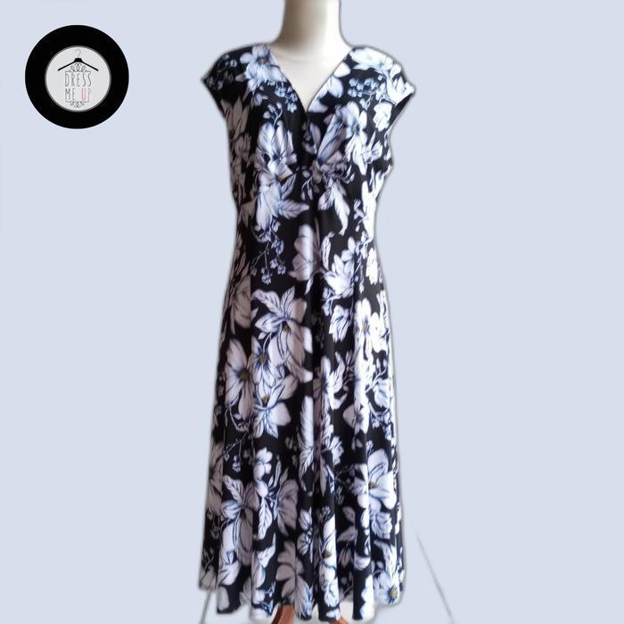 Anne Klein midi dress bahan ITY branded size 12