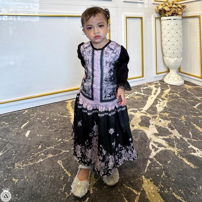 Zayeeda Kids Alcavella | Dress Muslim | Baju Anak Perempuan Original Branded Simple Nyaman Printing 
