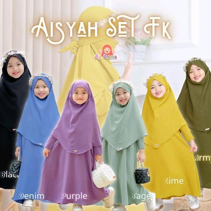 Aisyah Gamis set FK by Umma.daily | Setelan Gamis Anak | pakaian anak perempuan usia 1-11 tahun | Ba