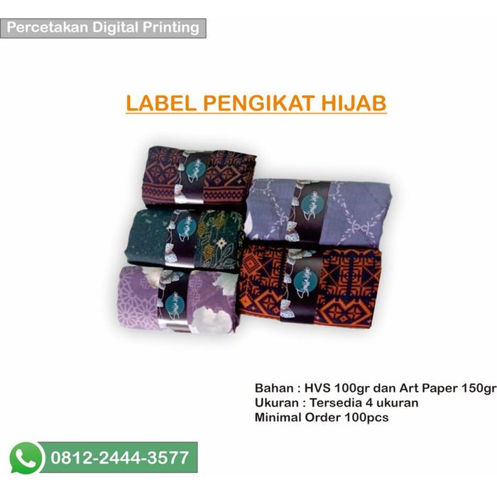 ROLL HIJAB / ROLLER HIJAB / LABEL PENGIKAT HIJAB / LABEL CUSTOM / CETAK LABEL JILBAB /  FULL COLOUR 