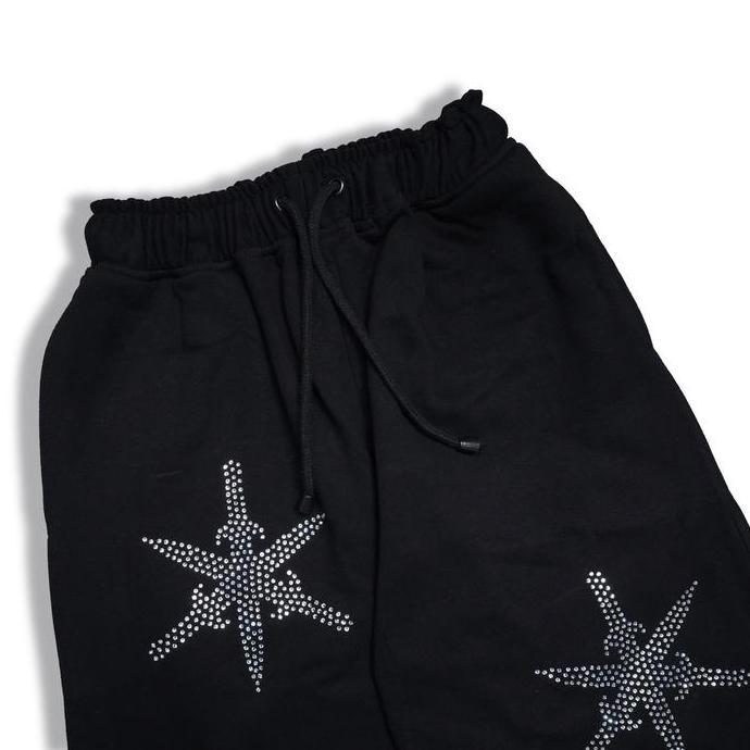 Celana Dirty Business - Sword Baggy Pants Rhinestone Pants Heavyweight Black Celana Hitam Terlaris 1
