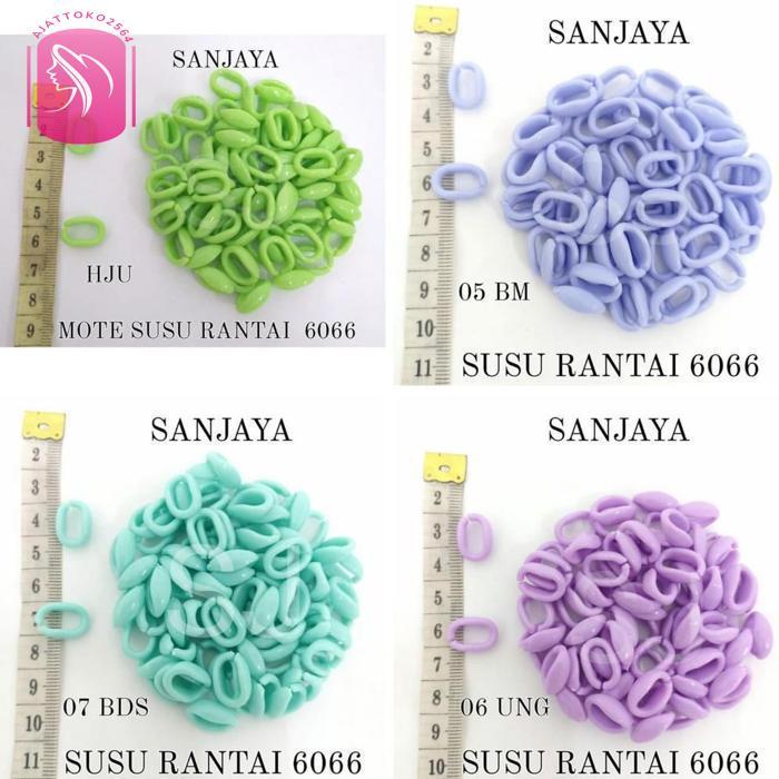 Rantai Susu / Rantai Susun / Rantai Plastik Warna Warni / Strap Masker / Connector Masker / Mote Sus