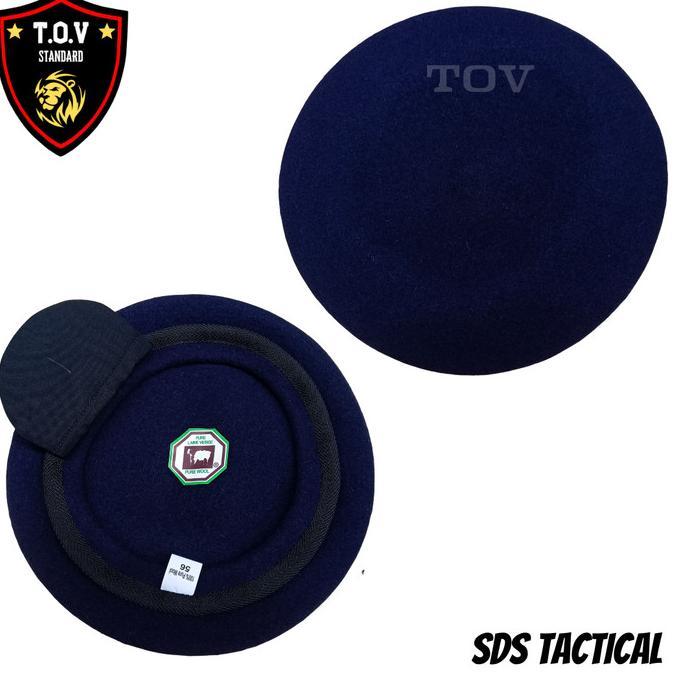 Terbaru Baret Camel Brimob / Biru Navy Wool Original