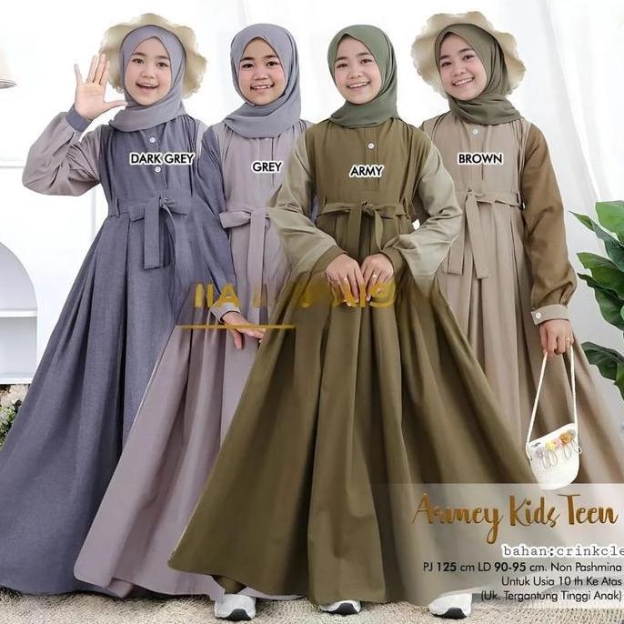Gamis Anak Tanggung Umur 7th 8th 9th 10th 11th 12th 13th 14th 15 Tahun Free Belt Gamis Kuromi Anak C