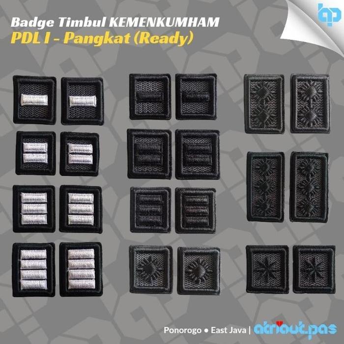 Termurah atributpas - Tanda Pangkat PDL-I Kemenkumham ( Hitam ) Ready