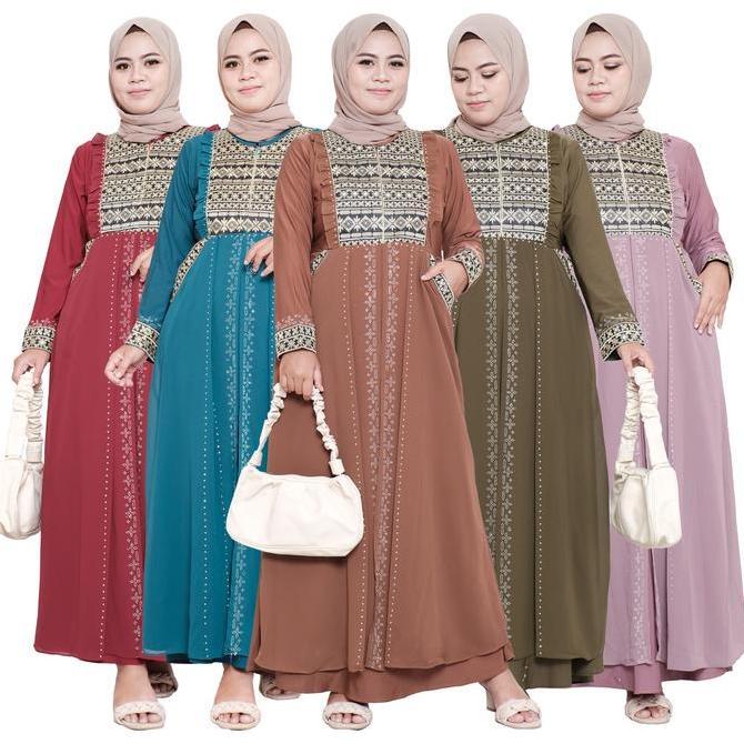 Comera Fashion - Abaya Turkey 385 Gamis Muslim Wanita Remaja Hitam Bordir Original Premium Mewah