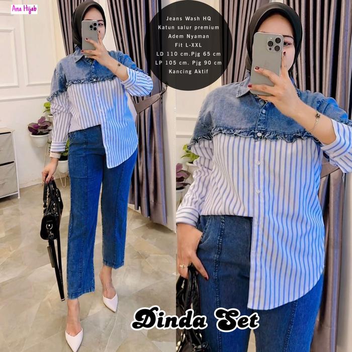 DINDA SET SETELAN TUNIK DAN CELANA PANJANG WANITA DEWASA MODIS CANTIK