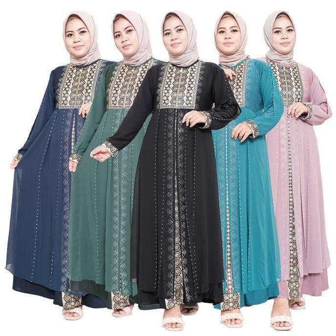 Comera Fashion - Abaya Turkey 387 Gamis Muslim Wanita Remaja Hitam Bordir Original Premium Mewah