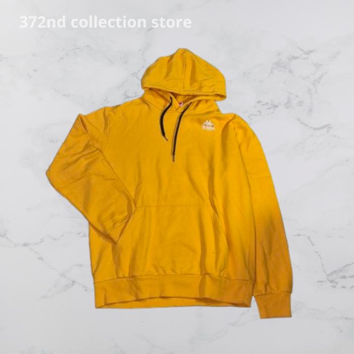 Jaket Hoodie Kappa Original Kuning Katun Poliester Ringan & Modis
