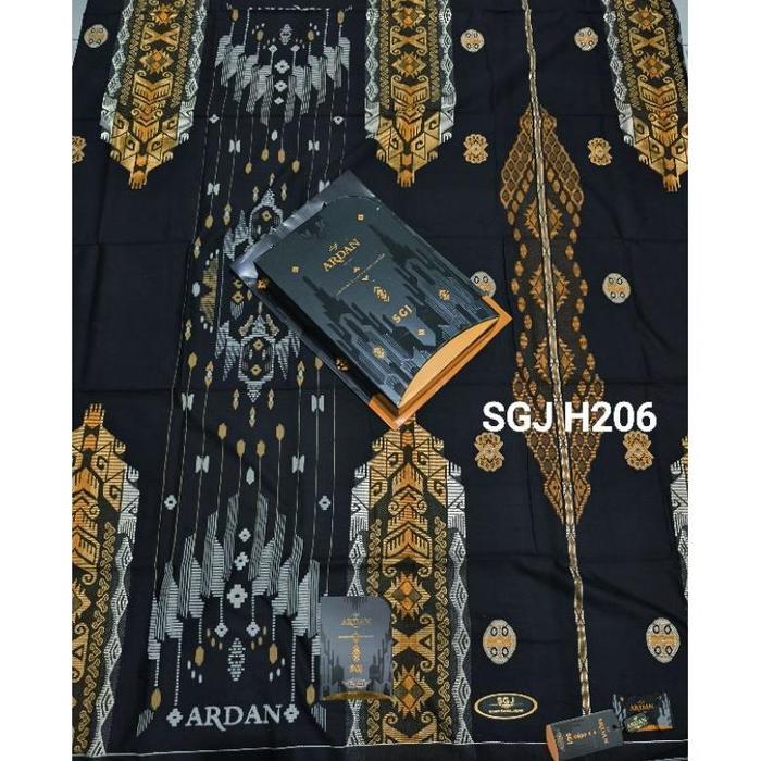 Promo Sarung Ardan Sgj Gold Hitam Nomor Paling Tinggi Ardan Sgj Sjm Sjl Gse Songket Gunung Jaquard B