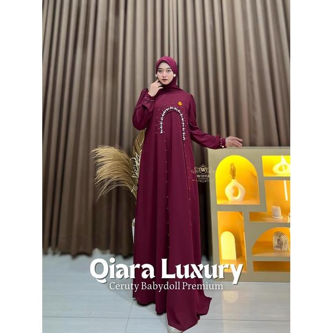 Widya Fashion - Qiara Luxury Dress set hijab gamis ceruty gamis mutiara gamis lebaran Syari Mewah Mu