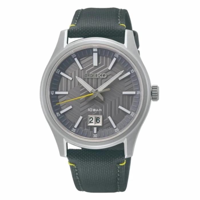 Jam Tangan Seiko Quartz SUR543P1 Grey Dial Grey nylon strap Sur543
