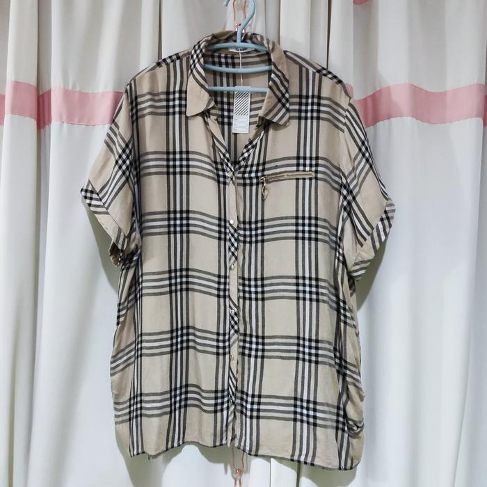 kemeja oversize jumbo blueberry
