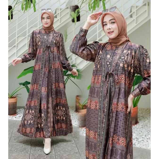 Warna Warni Brand SARIMBIT BAJU KELUARGA ZAHARA MAXI FULL MOTIF FASHION MUSLIMAH MUSLIM BAJU GAMIS T