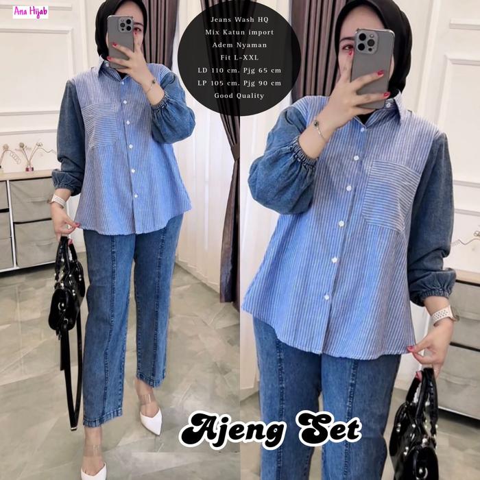 AJENG SET SETELAN TUNIK DAN CELANA PANJANG WANITA DEWASA MODIS CANTIK