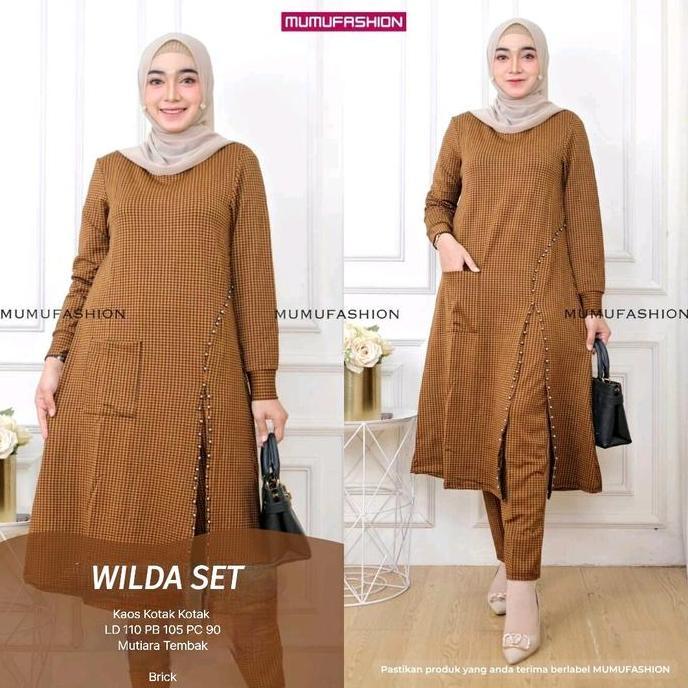 TKG - WILDA SET Setelan Celana Tunik Wanita LD110 by Fashion Solo Formal Muslim Baju Mutiara Atasan 