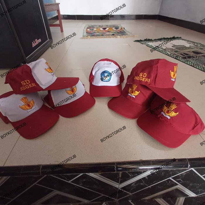 20 Biji topi anak sekolah sd lengkap / topi sekolah sd grosir
