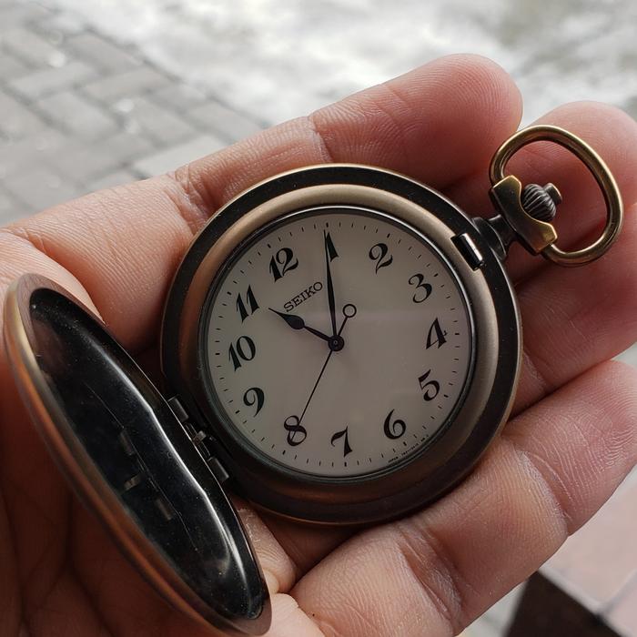 Seiko Pocket Watch Quartz 7N21 Jam Saku Analog
