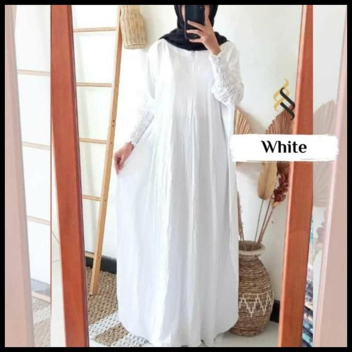 Terlaris KAFTAN PUTIH POLOS Gamis Jumbo Haji Umroh Twill Pekalongan Ori Ld 140 Best Seller