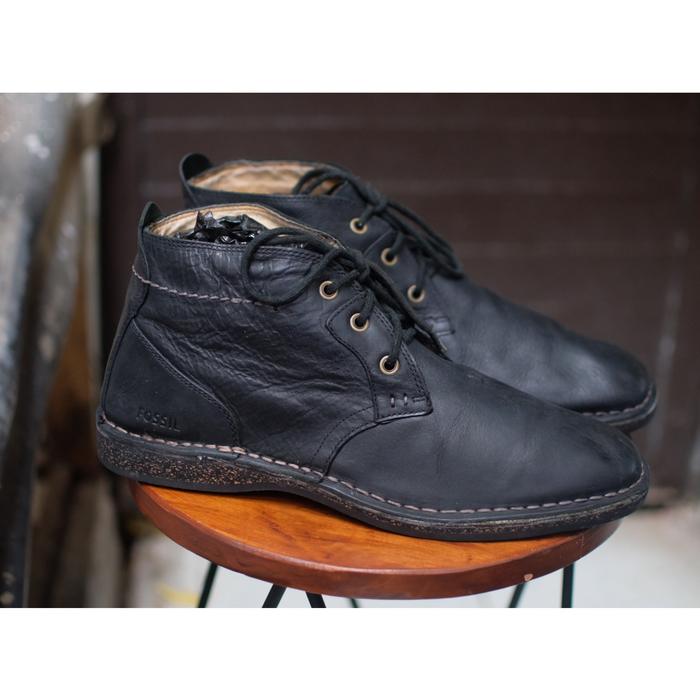Sepatu Kulit Fossil Chukka Boots Leather Black Size 43 Bukan Paraboot Dr Martens Ecco Clarks Skena T