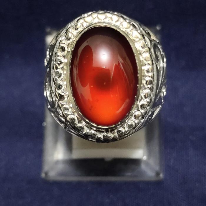 Natural Batu Red Garnet Black Mamba + Cincin (1)