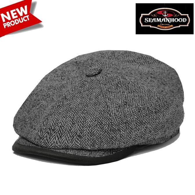 baru !!! Topi Newsboy Gatsby Vintage Hat Original Seamanhood Ivy Cap Wool Herringbone Kombinasi Kuli